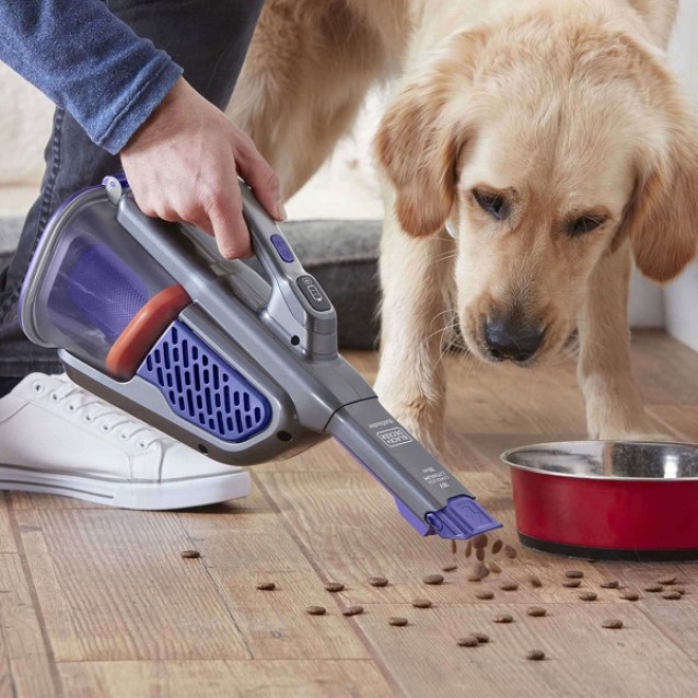 Aspirator de mana cu acumulator 18V 2ah Black&Decker BHHV520BFP-QW, cu functie de strangere a parului de animale